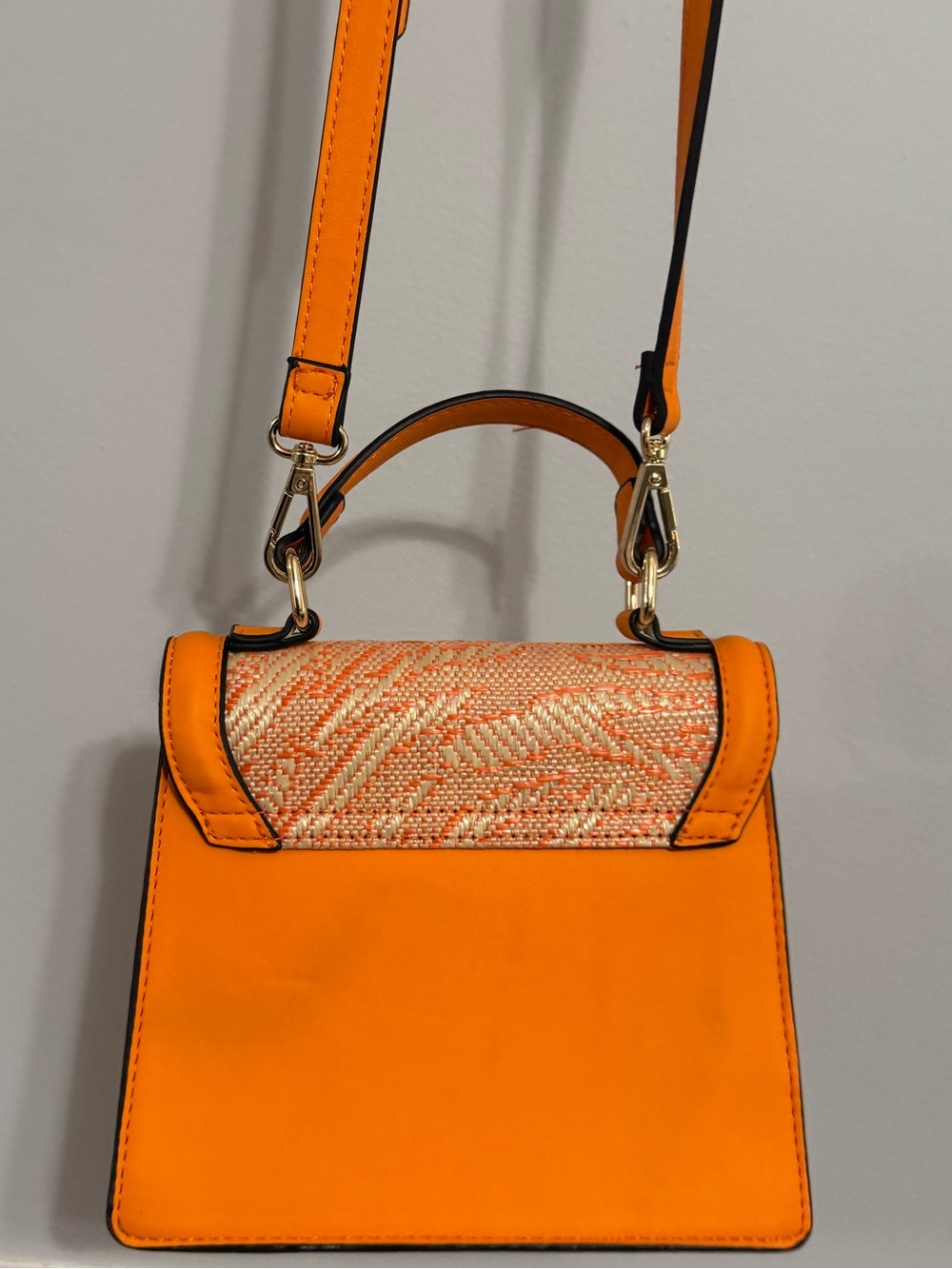 Orange Top-Handle Crossbody Bag with Gold Hardware Aldo - Picture 3 of 5